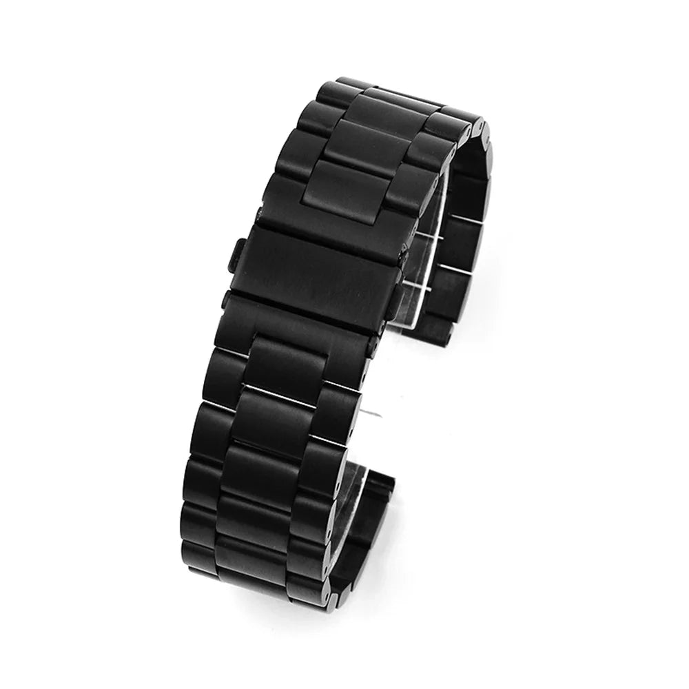For Suunto 9 GDHS 24mm Stainless Steel Watch Band - Black - 1
