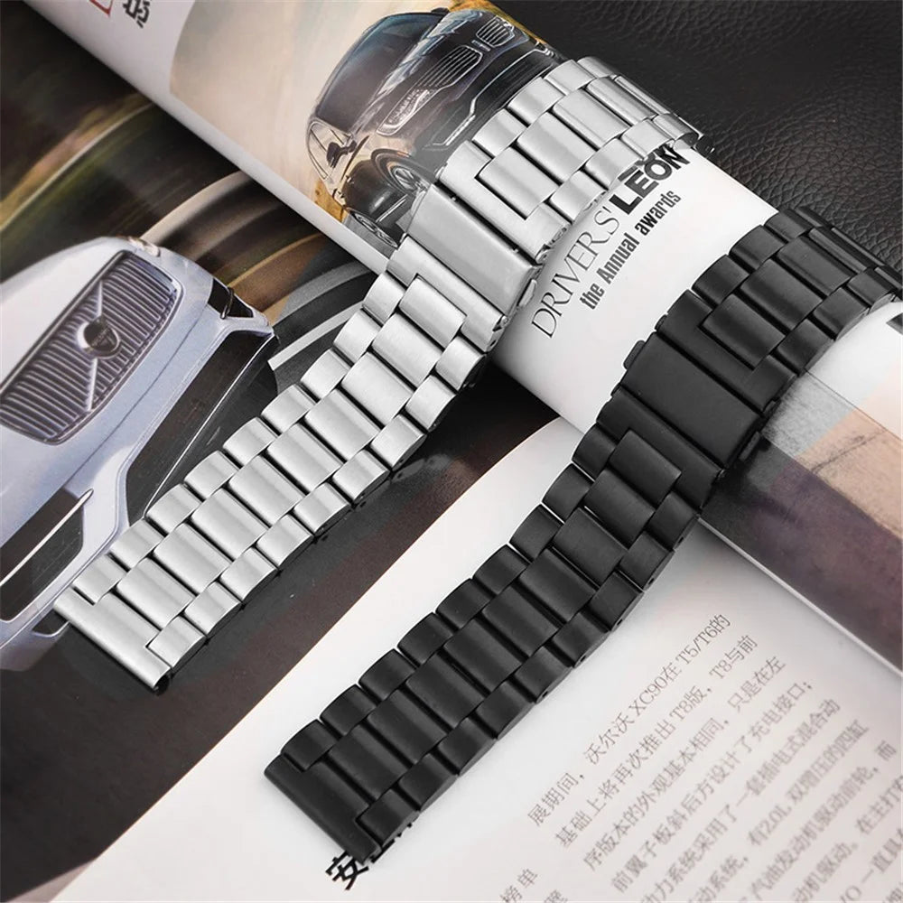For Suunto 9 GDHS 24mm Stainless Steel Watch Band - Black - 2