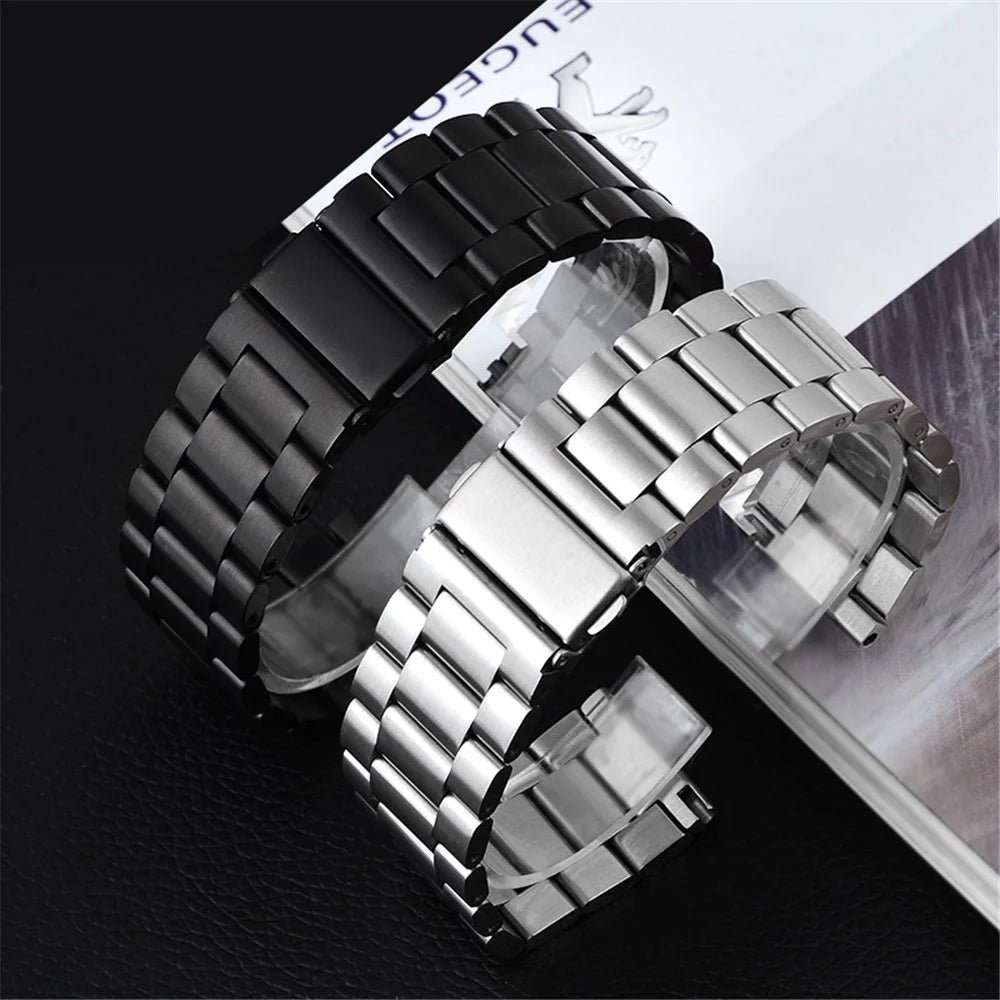 For Suunto 9 GDHS 24mm Stainless Steel Watch Band - Black - 4