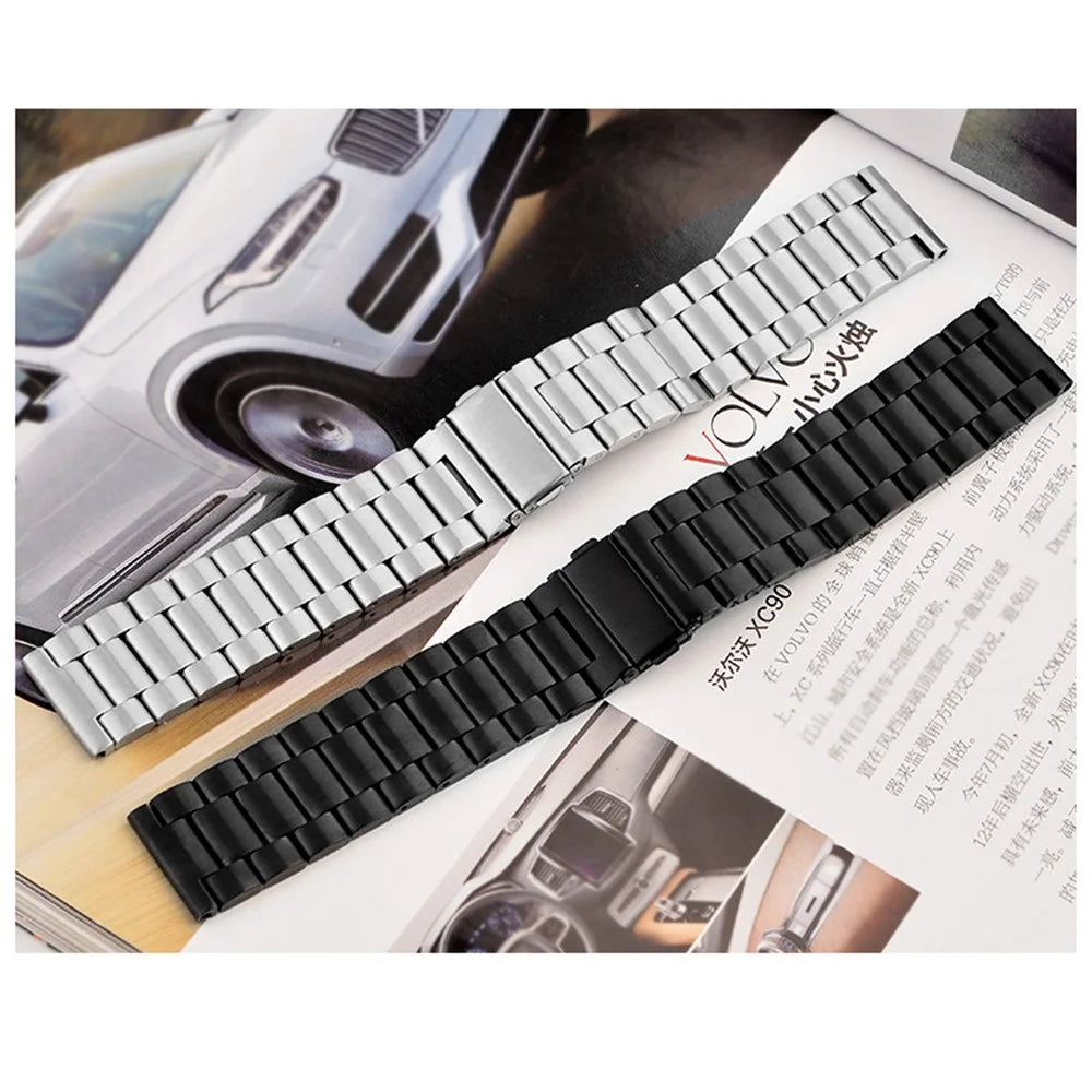 For Suunto 9 GDHS 24mm Stainless Steel Watch Band - Black - 5