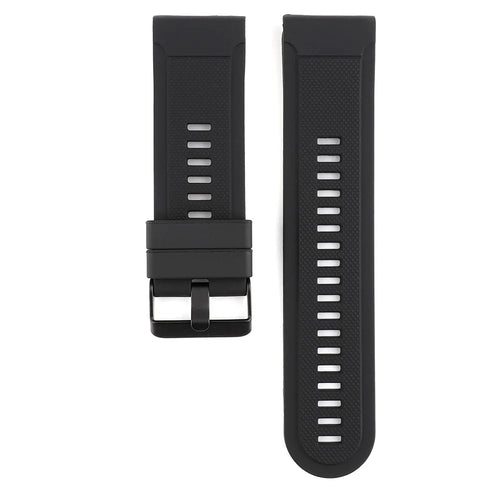 22mm Soft Textured Silicone Watch Band Wrist Bracelet for Garmin Fenix 5 / 5 Plus with Black Buckle - Black - 1