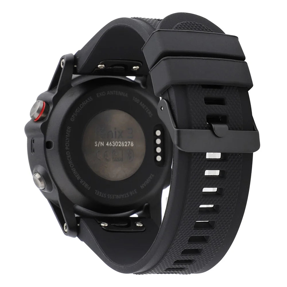 22mm Soft Textured Silicone Watch Band Wrist Bracelet for Garmin Fenix 5 / 5 Plus with Black Buckle - Black - 3