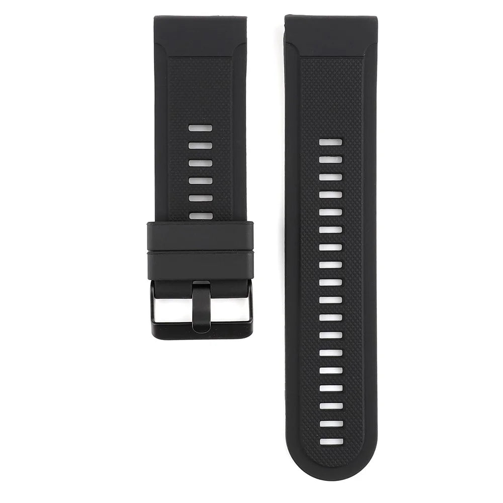Soft Textured Silicone Watch Band Strap for Garmin Fenix 3 / 3 HR / 5X with Black Buckle - Black - 1