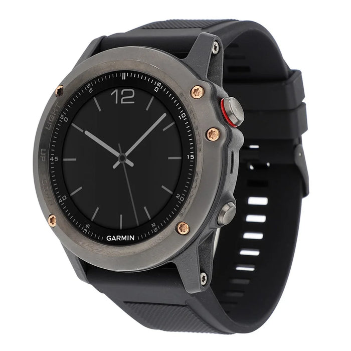 Soft Textured Silicone Watch Band Strap for Garmin Fenix 3 / 3 HR / 5X with Black Buckle - Black - 2