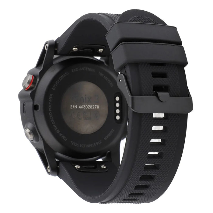 Soft Textured Silicone Watch Band Strap for Garmin Fenix 3 / 3 HR / 5X with Black Buckle - Black - 3