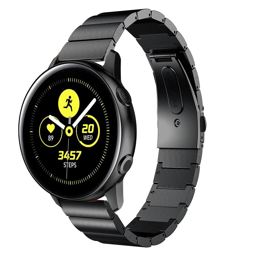 20mm Stainless Steel Watch Band Strap for Samsung Galaxy Watch Active 40mm SM-R500 - Black - 2