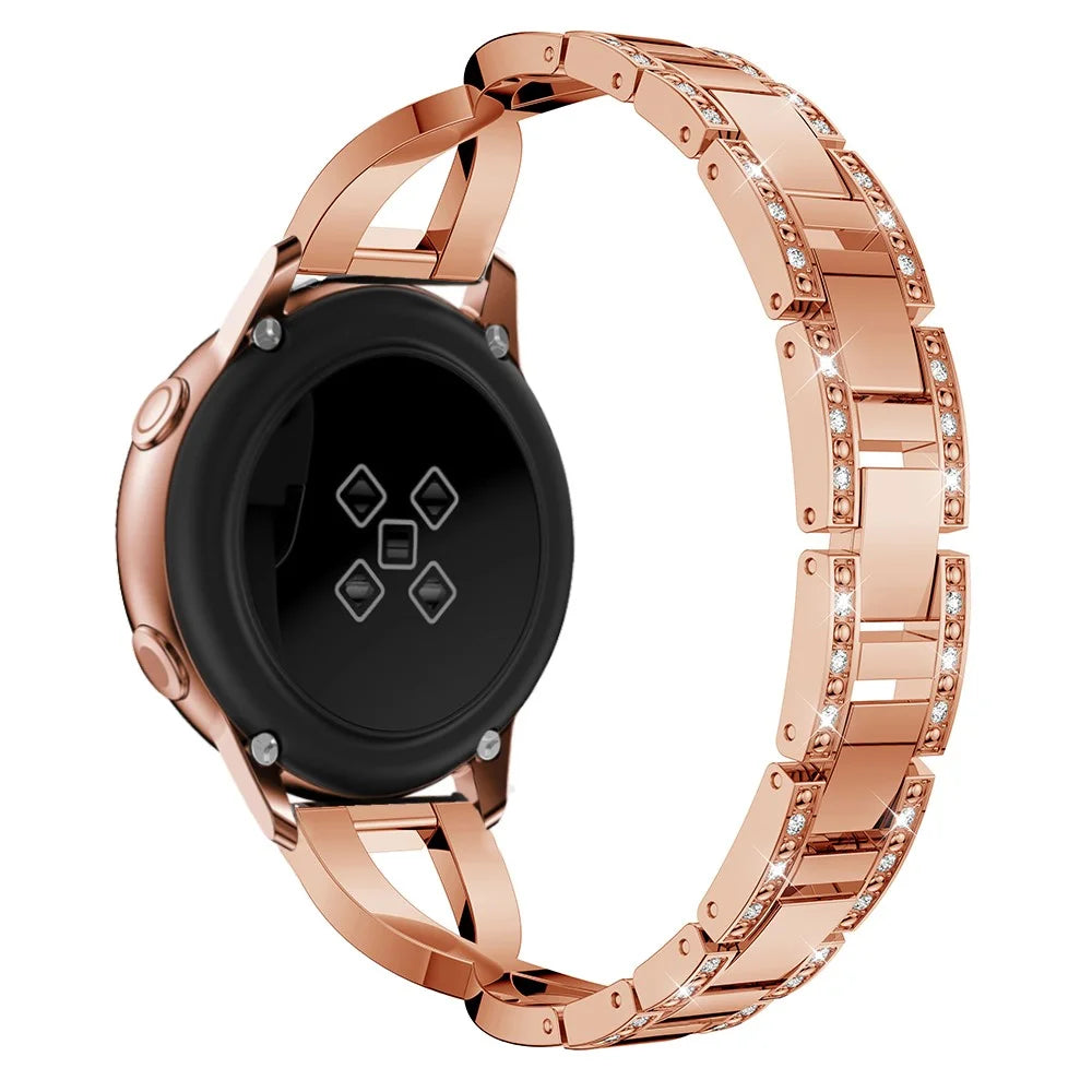 20mm X Shape Rhinestone Decor Zinc Alloy Watch Band for Samsung Galaxy Watch Active SM-R500 - Rose Gold - 4
