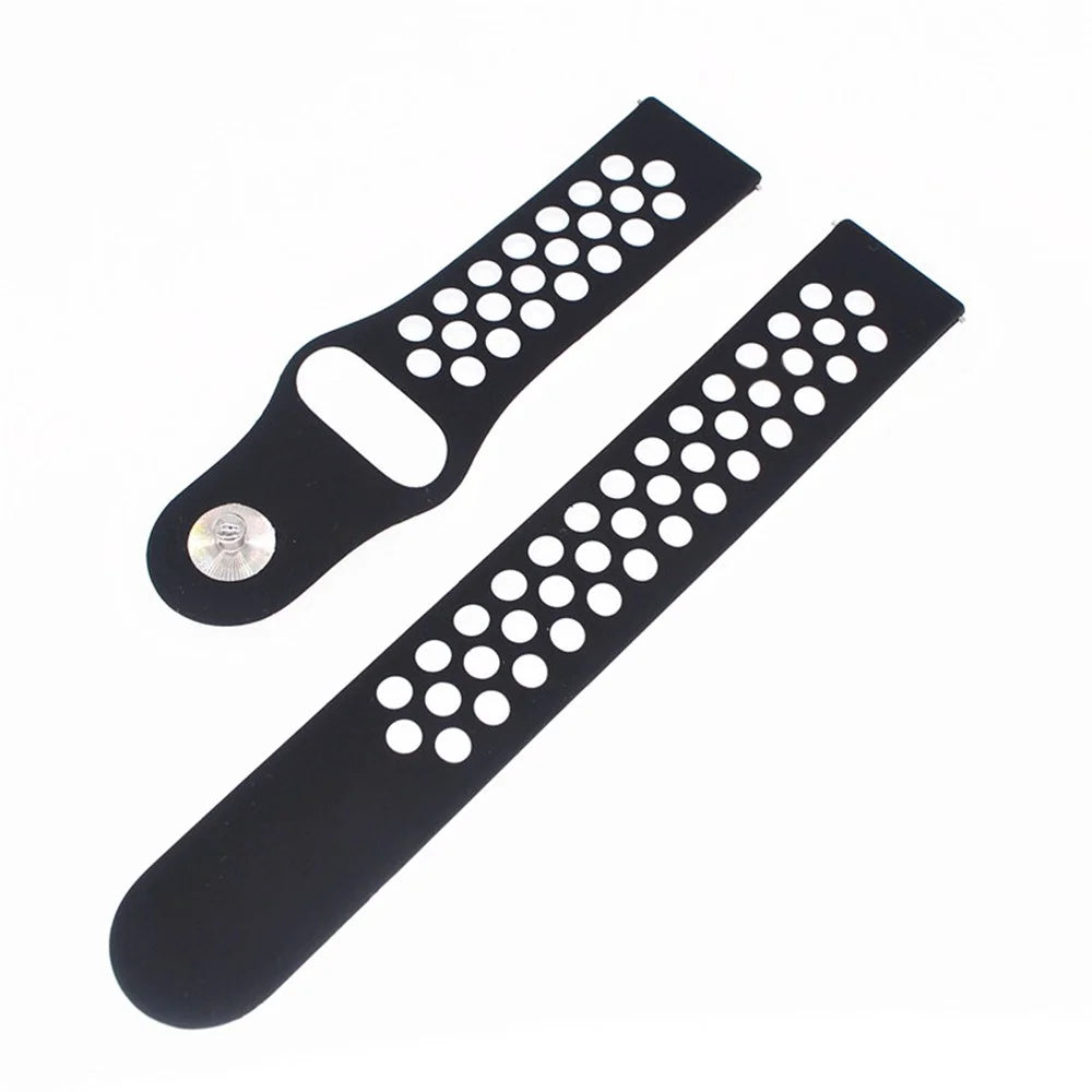 20mm Two-tone Silicone Hollow Watch Band for Samsung Galaxy Watch Active - Black / White - 2