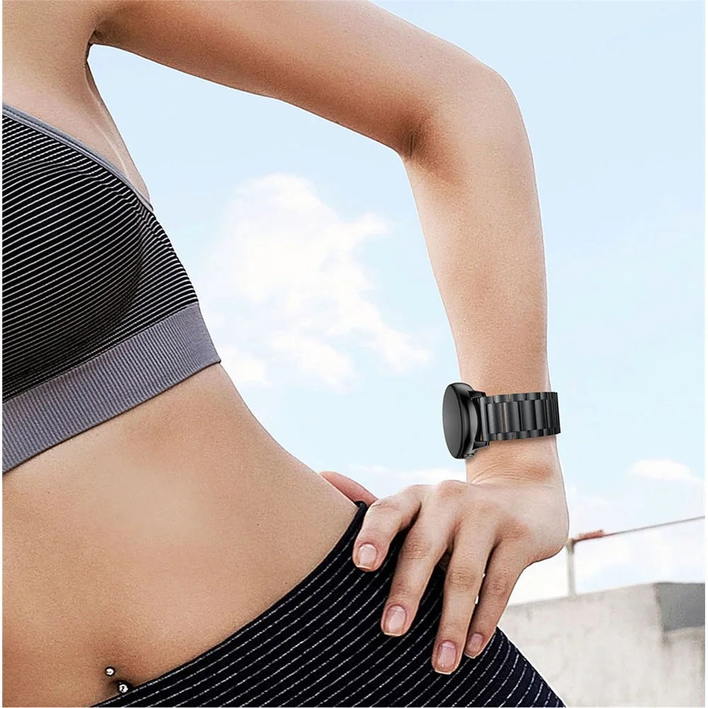 20mm Stainless Steel Watch Band Strap for Samsung Galaxy Watch Active SM-R500 - Black - 5