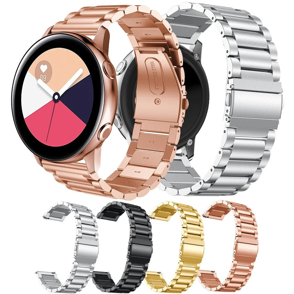 20mm Stainless Steel Watch Band Strap for Samsung Galaxy Watch Active SM-R500 - Black - 6