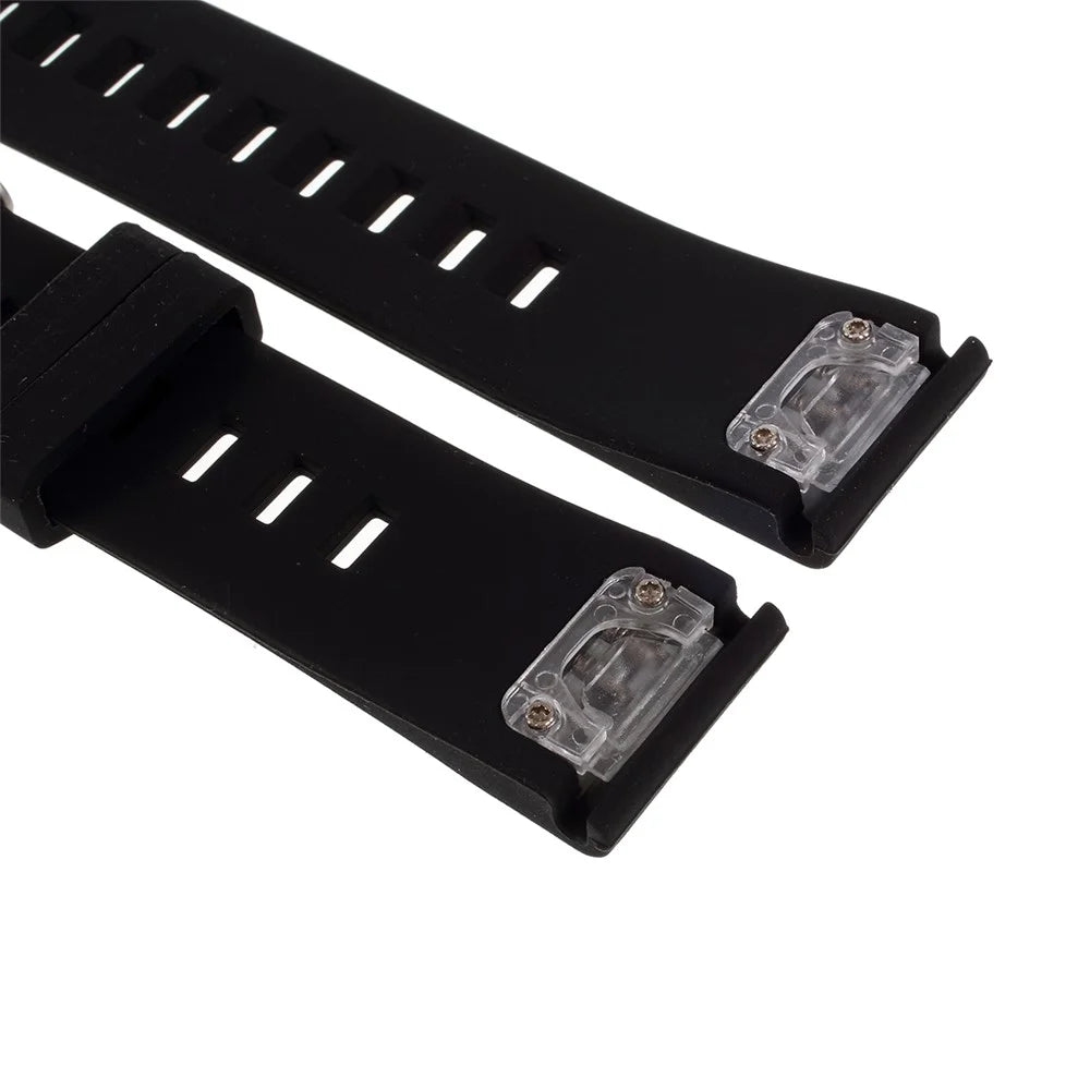 22mm Soft Textured Silicone Watch Strap for Garmin Fenix 5 / 5 Plus / Forerunner 935, Adjustable Watchband with Silver Color Buckle - Black - 5