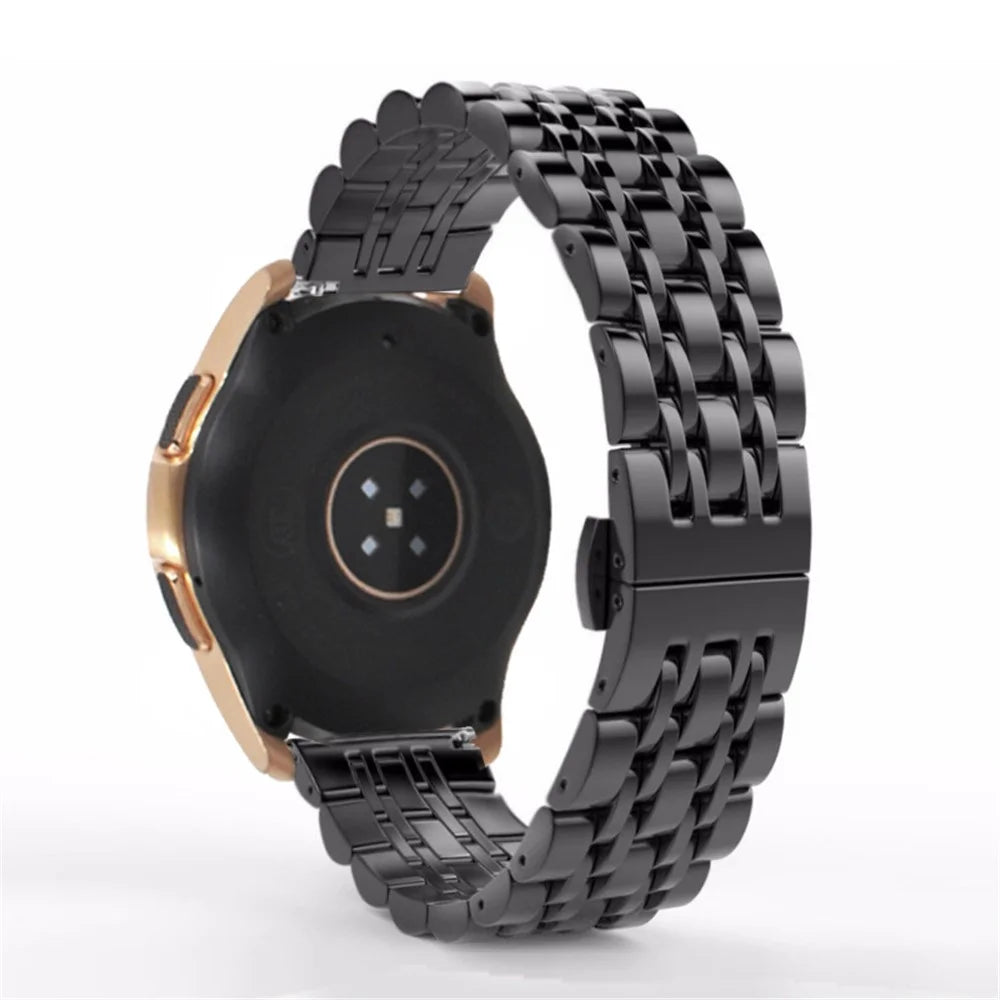 20mm Stainless Steel Watch Strap with Butterfly Buckle for Samsung Galaxy Watch 42mm - Black - 1