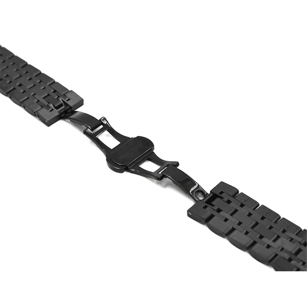 20mm Stainless Steel Watch Strap with Butterfly Buckle for Samsung Galaxy Watch 42mm - Black - 3