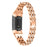 Dual Rows Rhinestone Decor Stainless Steel Watch Band for Fitbit Charge 4 / 3 - Rose Gold - 1