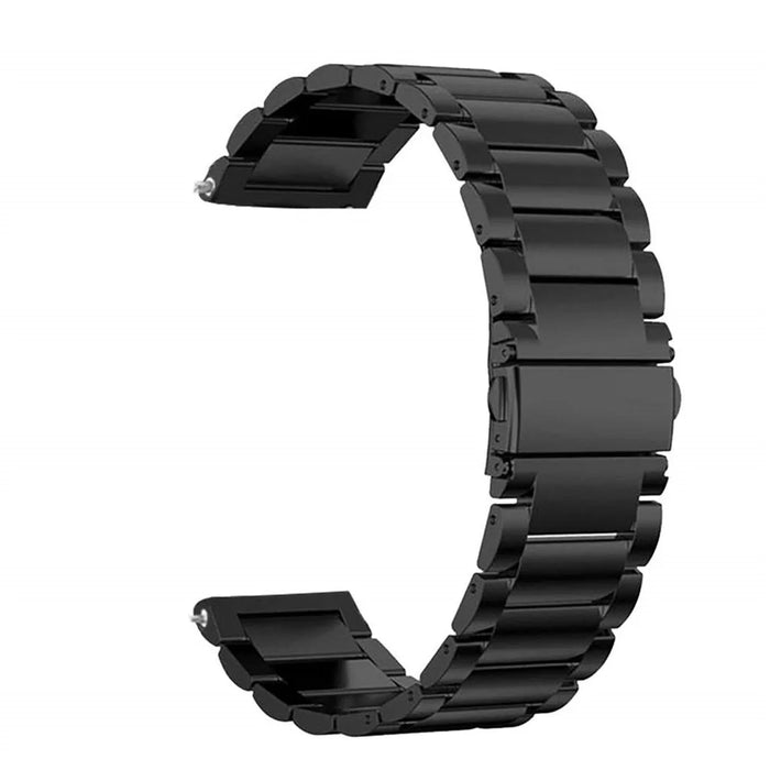 22mm Three Beads Stainless Steel Watch Strap with Folding Clasp for Huawei Watch GT / Honor Watch Magic - Black - 1