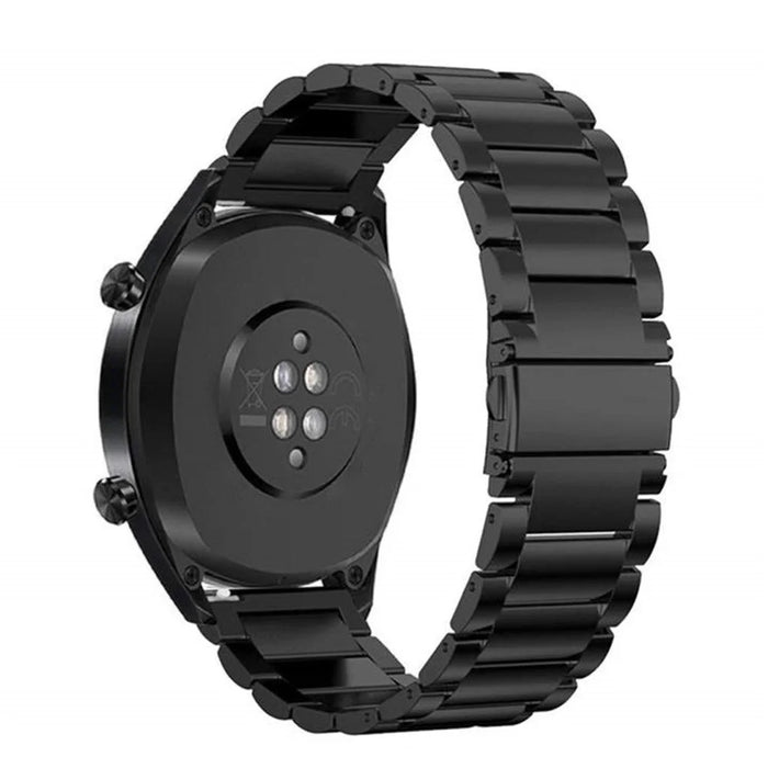 22mm Three Beads Stainless Steel Watch Strap with Folding Clasp for Huawei Watch GT / Honor Watch Magic - Black - 5
