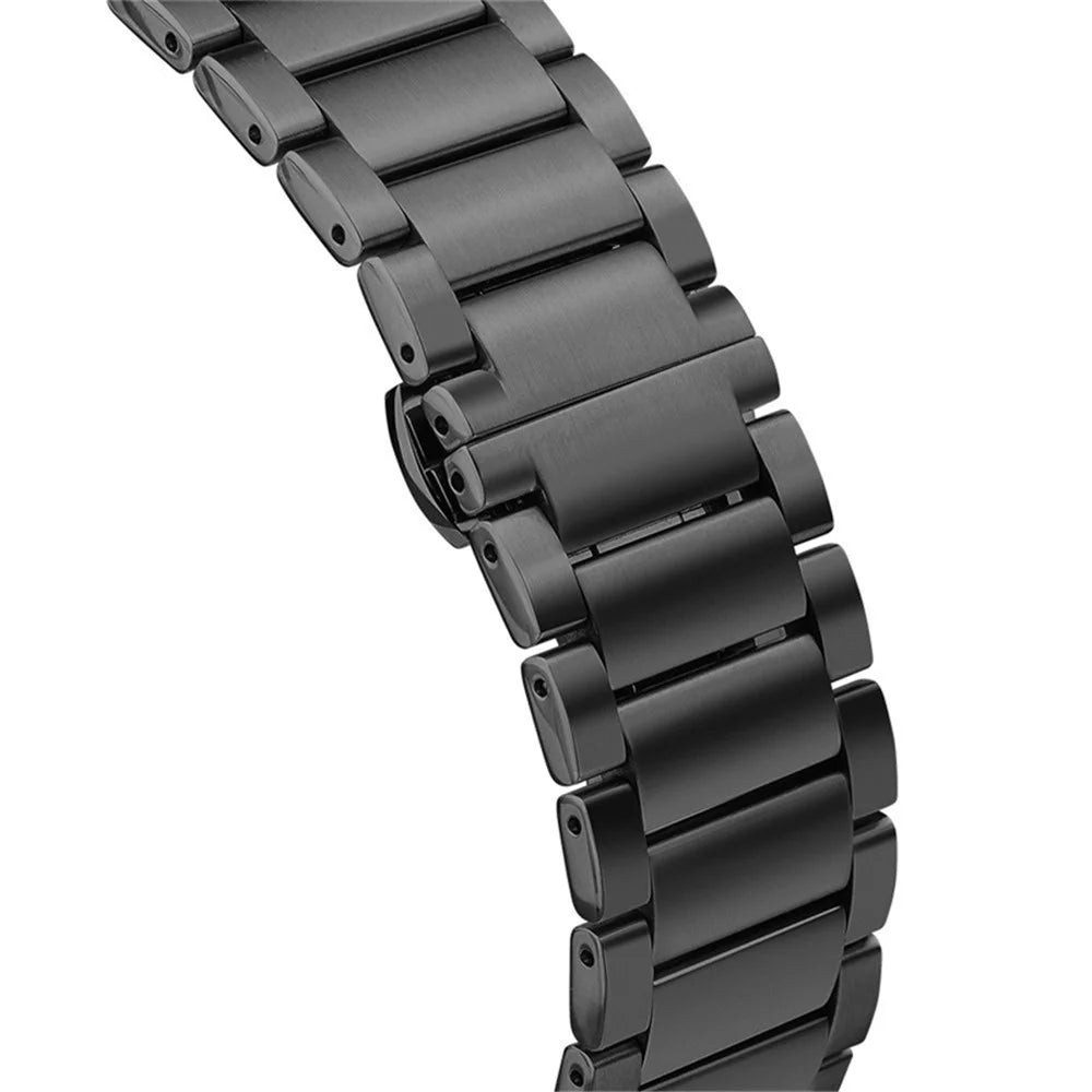 22mm Three Beads Stainless Steel Watch Strap with Butterfly Clasp for Huawei Watch GT / Honor Watch Magic - Black - 4