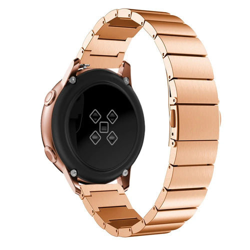 Stainless Steel Watch Band 20mm for Samsung Galaxy Watch Active, Smart Watch Replacement Strap - Rose Gold - 1