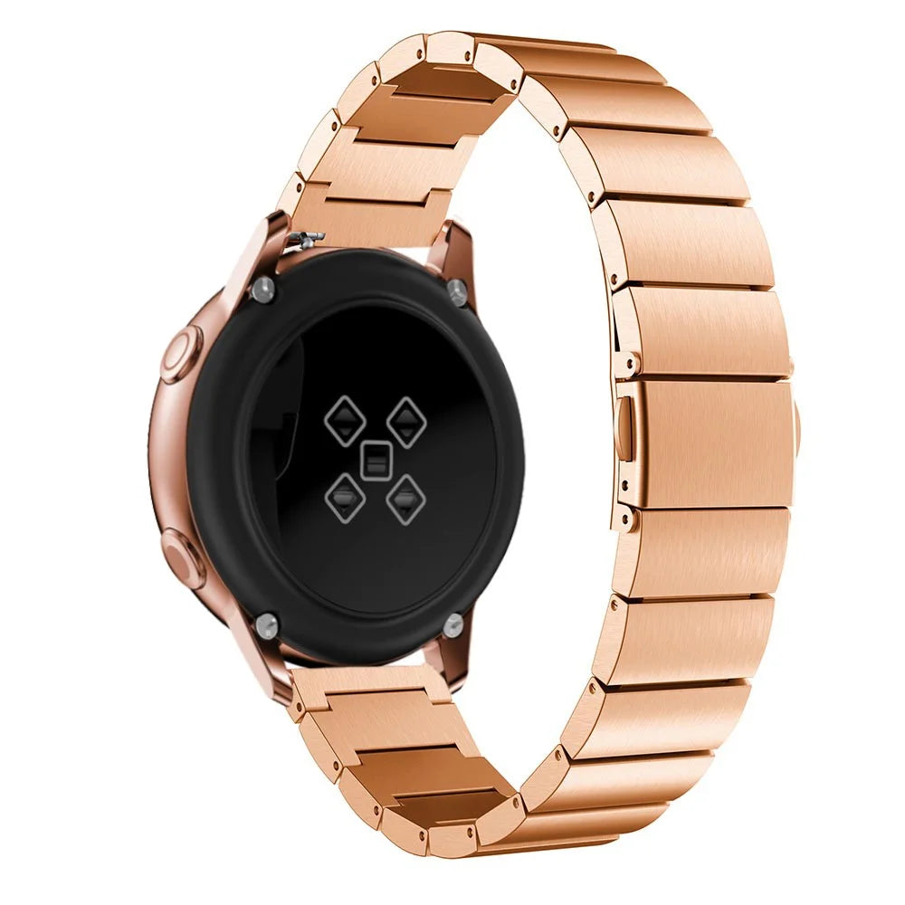 Stainless Steel Watch Band 20mm for Samsung Galaxy Watch Active, Smart Watch Replacement Strap - Rose Gold - 1