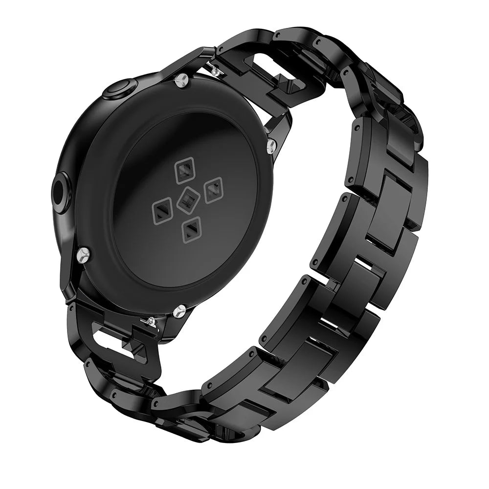 For Samsung Galaxy Watch Active SM-R500 Watch Band 20mm D-shape Rhinestone Decor Alloy Watch Bracelet - Black - 3