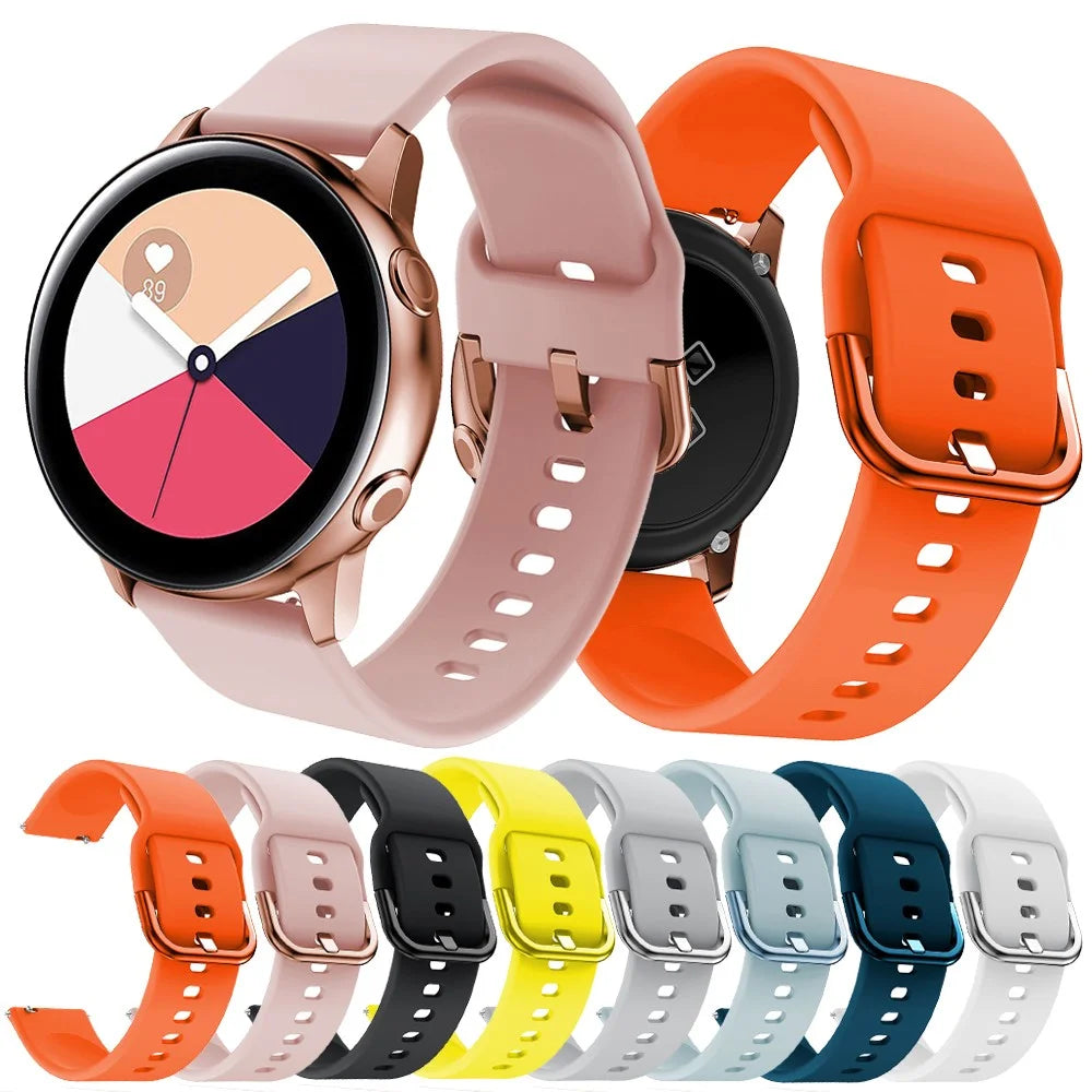 20mm Soft Silicone Watch Band for Samsung Galaxy Watch Active SM-R500, Replacement Watch Strap - Black - 6