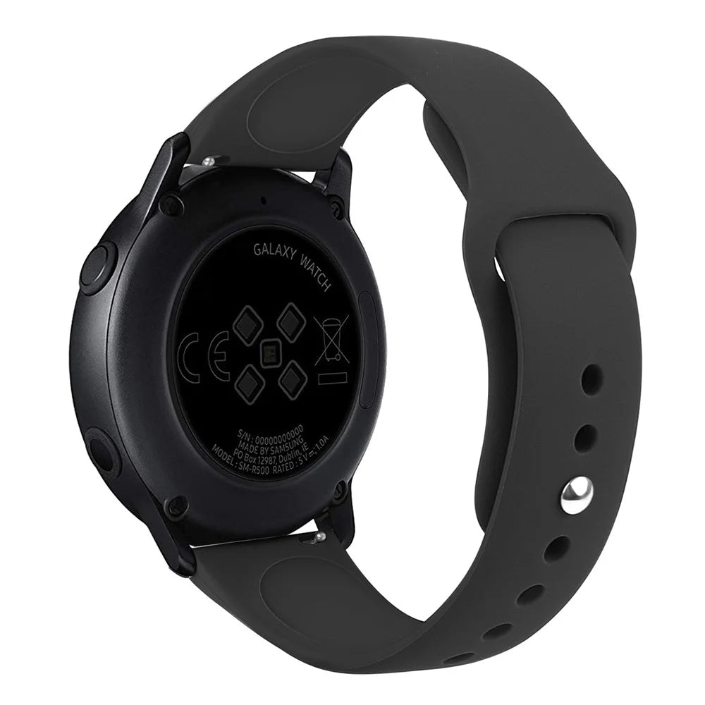 20mm Soft Silicone Watch Band Replacement for Samsung Galaxy Watch Active SM-R500 - Black - 1