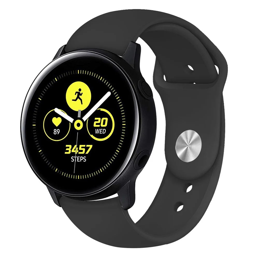 20mm Soft Silicone Watch Band Replacement for Samsung Galaxy Watch Active SM-R500 - Black - 2