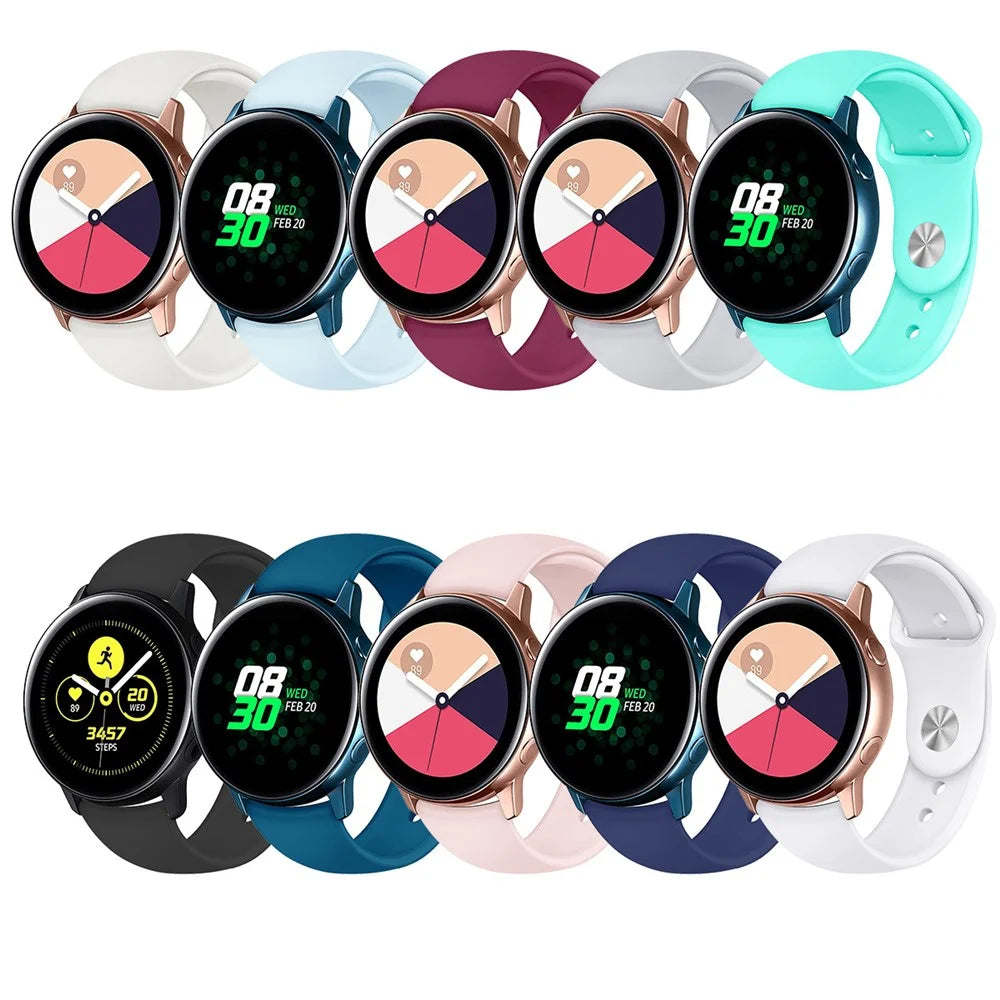20mm Soft Silicone Watch Band Replacement for Samsung Galaxy Watch Active SM-R500 - Black - 3