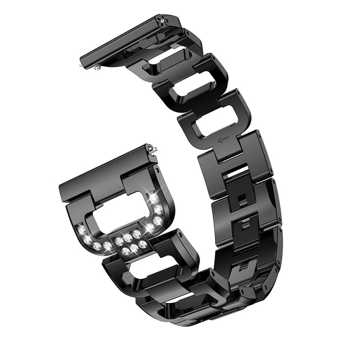 22mm D-shape Rhinestone Decor Alloy Watch Bracelet for Samsung Gear S3 Frontier / S3 Classic - Black - 1