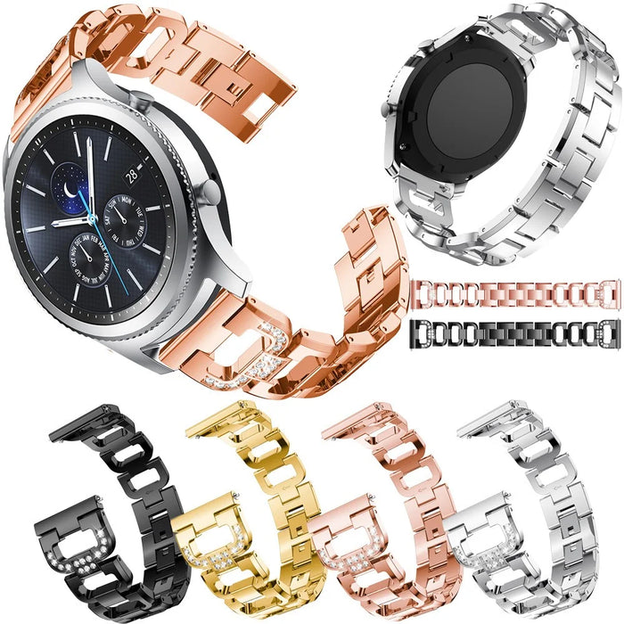 22mm D-shape Rhinestone Decor Alloy Watch Bracelet for Samsung Gear S3 Frontier / S3 Classic - Black - 6