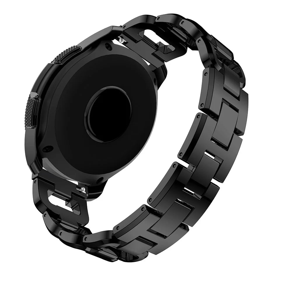 20mm For Samsung Galaxy Watch 42mm D-shape Rhinestone Decor Metal Watch Band Wrist Strap - Black - 3