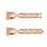 For Fitbit Charge 4/3 X-shape Rhinestone Decor Aluminum Alloy Watch Band Strap Replacement - Rose Gold - 4