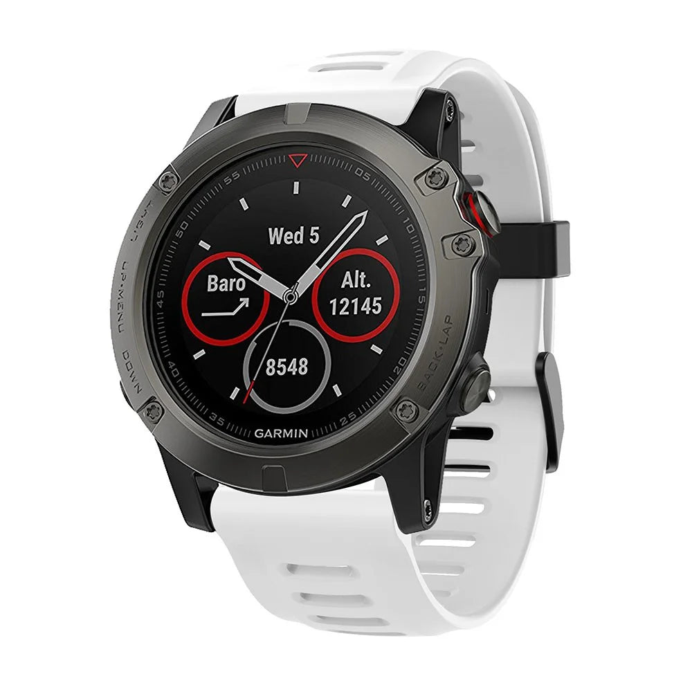 Silicone Watch Band Bracelet for Garmin Fenix 5X/Fenix 3 Metal Buckle Smart Watch Strap - White - 2