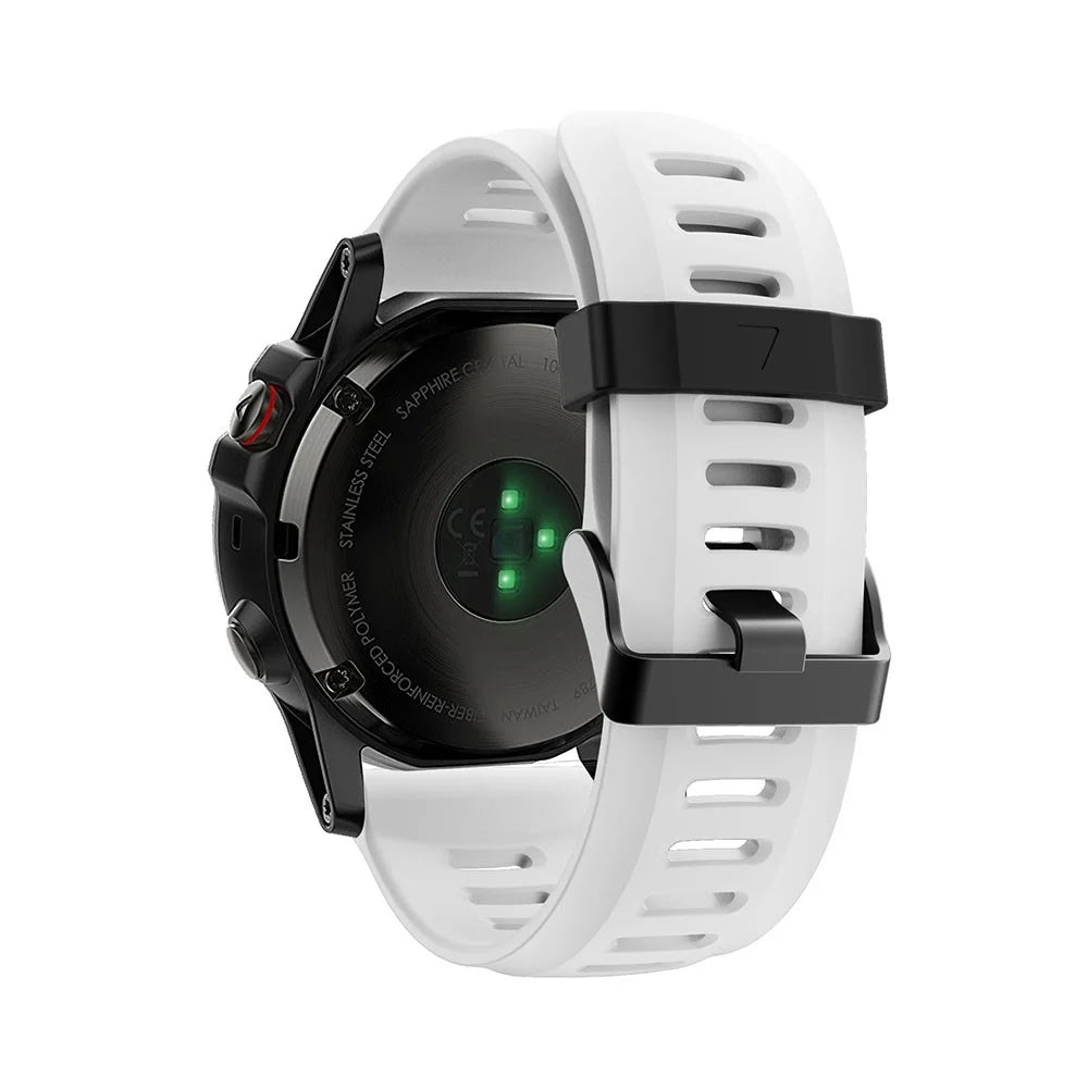 Silicone Watch Band Bracelet for Garmin Fenix 5X/Fenix 3 Metal Buckle Smart Watch Strap - White - 3