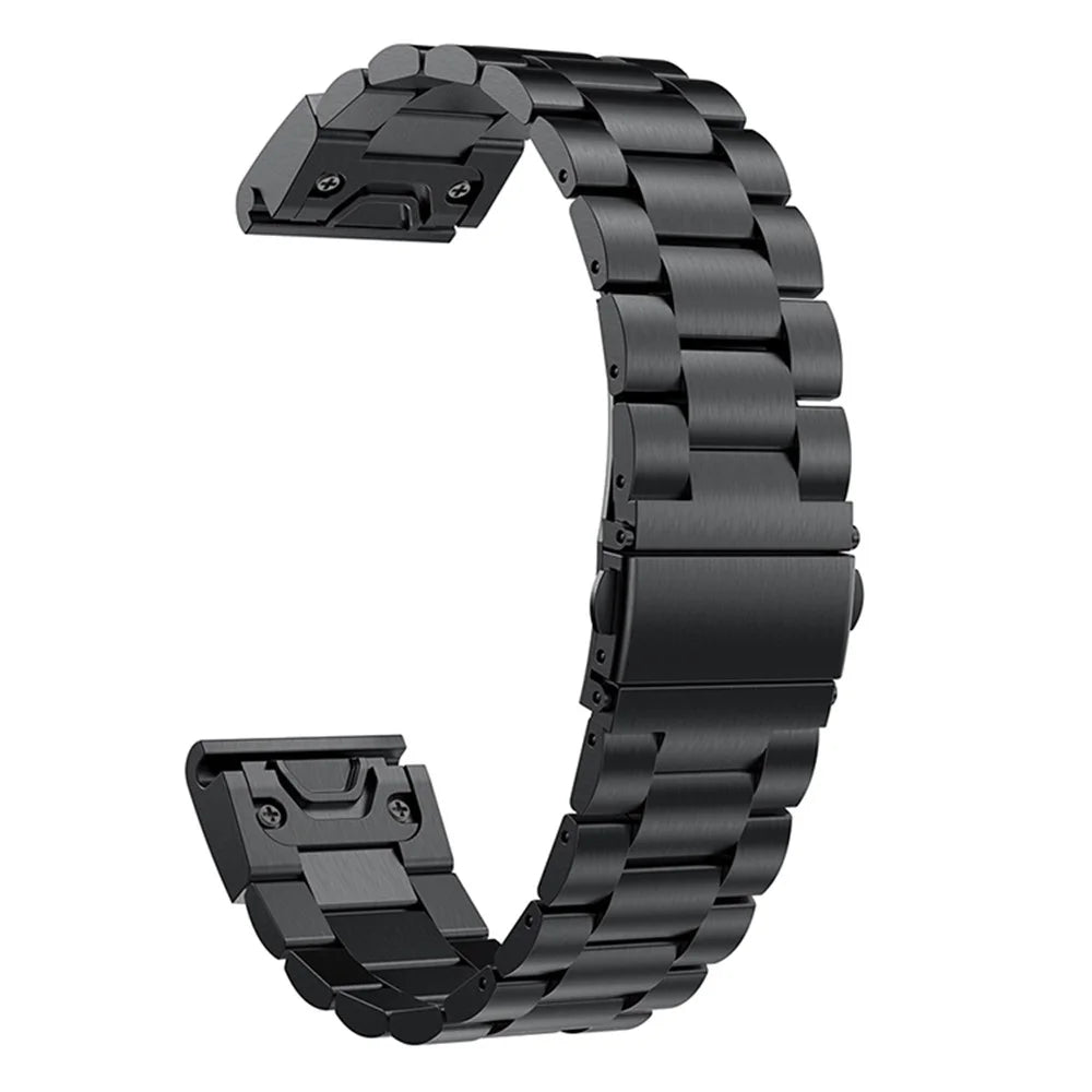 Stainless Steel Link Chain Watch Wrist Band for Garmin Fenix 5X - Black - 1