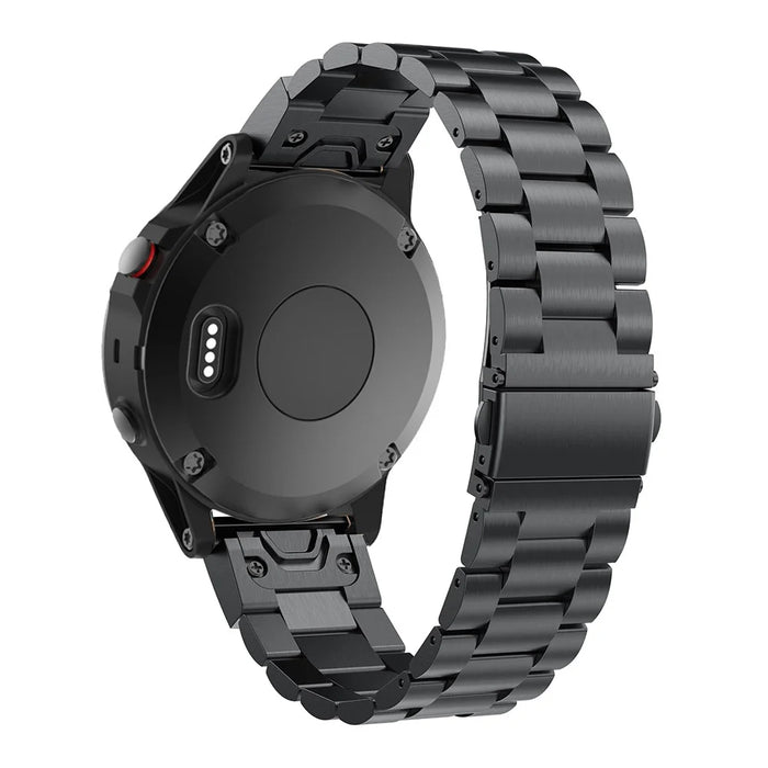 Stainless Steel Link Chain Watch Wrist Band for Garmin Fenix 5X - Black - 2