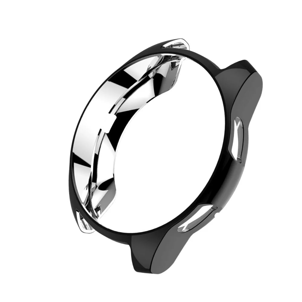 For Samsung Galaxy Watch 46mm All-wrapped Plated TPU Watch Protector Case - Black - 4