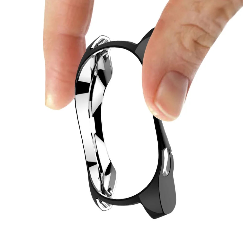 For Samsung Galaxy Watch 46mm All-wrapped Plated TPU Watch Protector Case - Black - 5