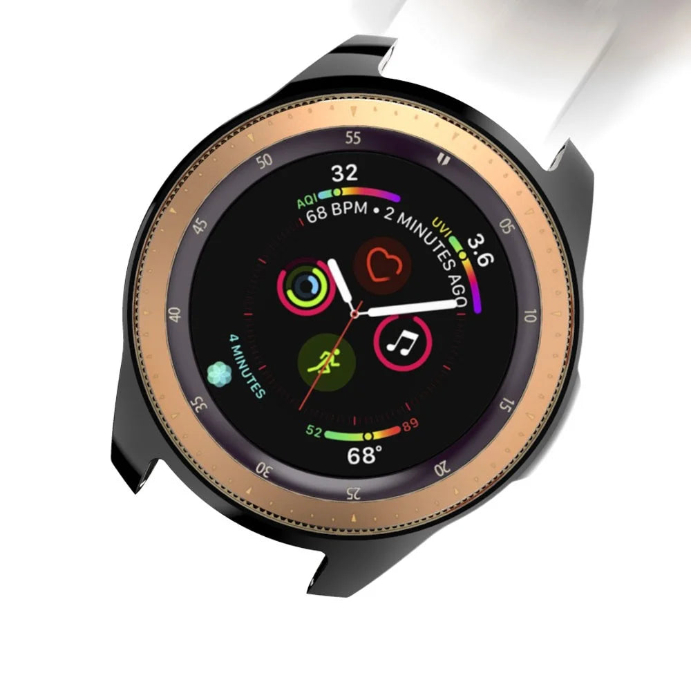 For Samsung Galaxy Watch 46mm All-wrapped Plated TPU Watch Protector Case - Black - 6