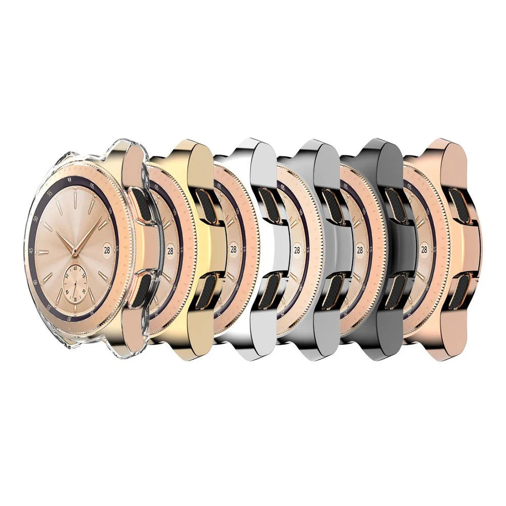 For Samsung Galaxy Watch 46mm All-wrapped Plated TPU Watch Protector Case - Black - 7