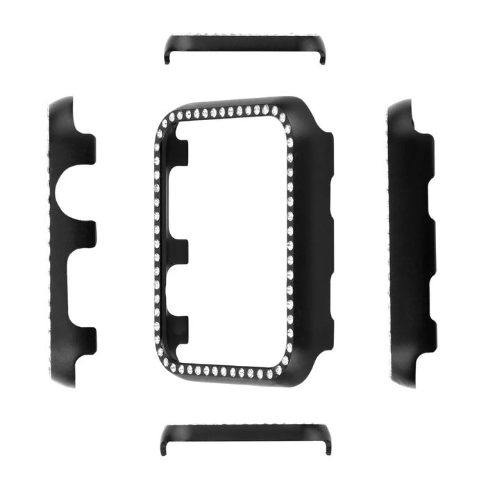 Aluminum Alloy Protective Shell Frame Bumper Diamond Hard Cases for Apple Watch Series SE3 / SE2 / SE1 /  6 / 5 / 4 40mm - Black - 2