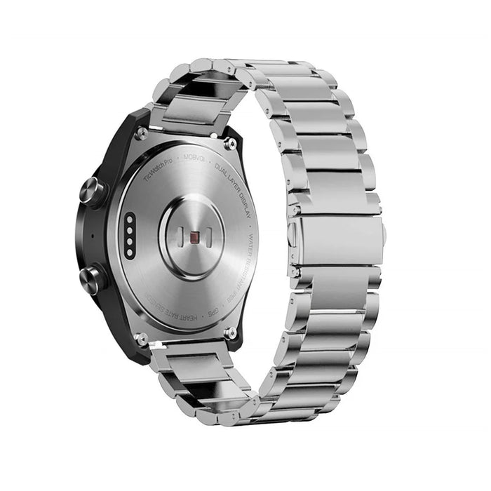 For TicWatch Pro Smart Watch 22mm Stainless Steel Watch Band - Silver - 4
