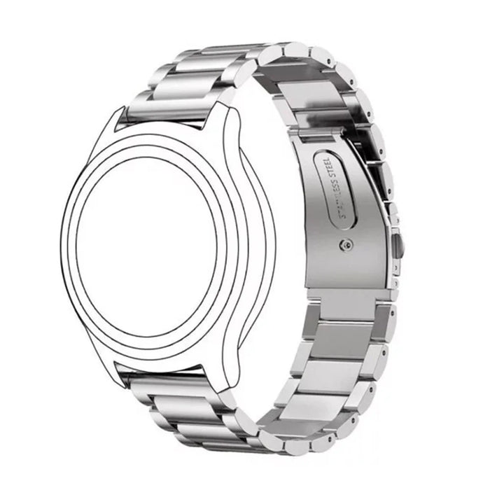 For TicWatch Pro Smart Watch 22mm Stainless Steel Watch Band - Silver - 6