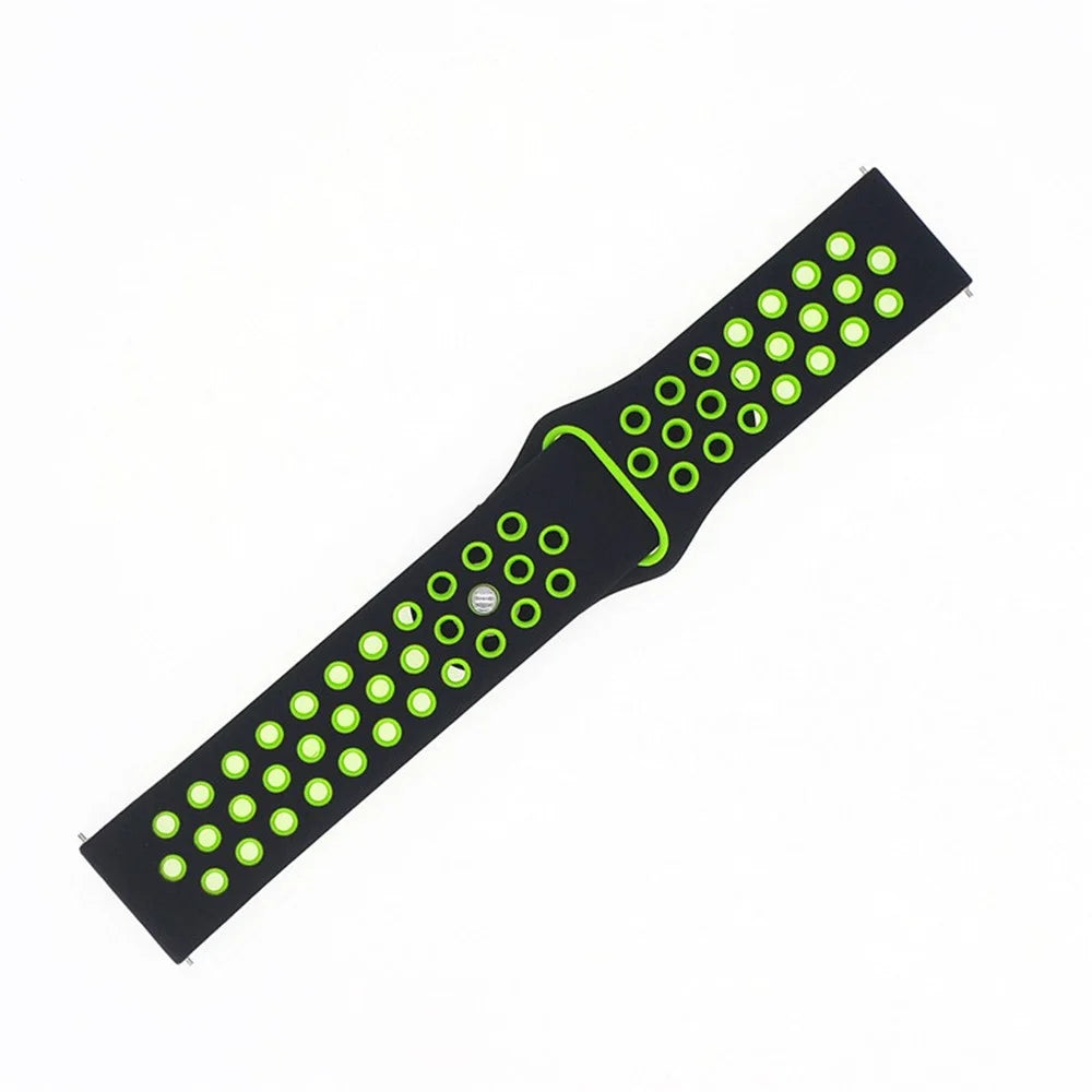 20mm Two-Tone Silicone Watch Band for Garmin Forerunner 645 Music  / Vivoactive 3 / Vivomove HR, Adjustable Watch Strap Replacement - Black / Green - 3