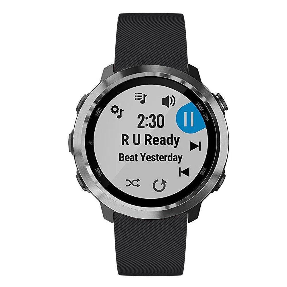 Twill Texture Silicone Watch Band Replacement 20mm for Samsung Galaxy Watch4 Classic 46mm 42mm/Watch4 44mm 40mm/Garmin Forerunner 645 - Black - 3