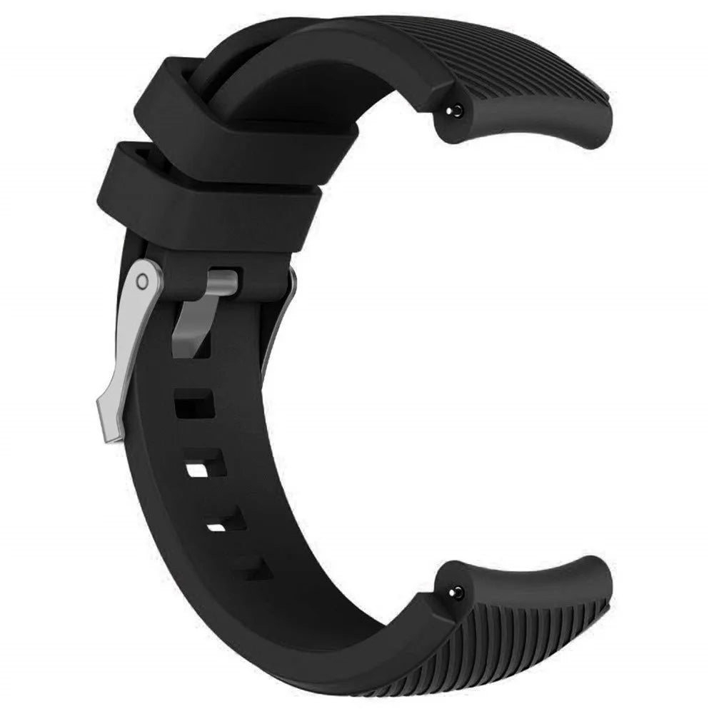 For Huawei Watch GT/Honor Watch Magic 22mm Twill Texture Silicone Watch Strap Wristband Replacement - Black - 2