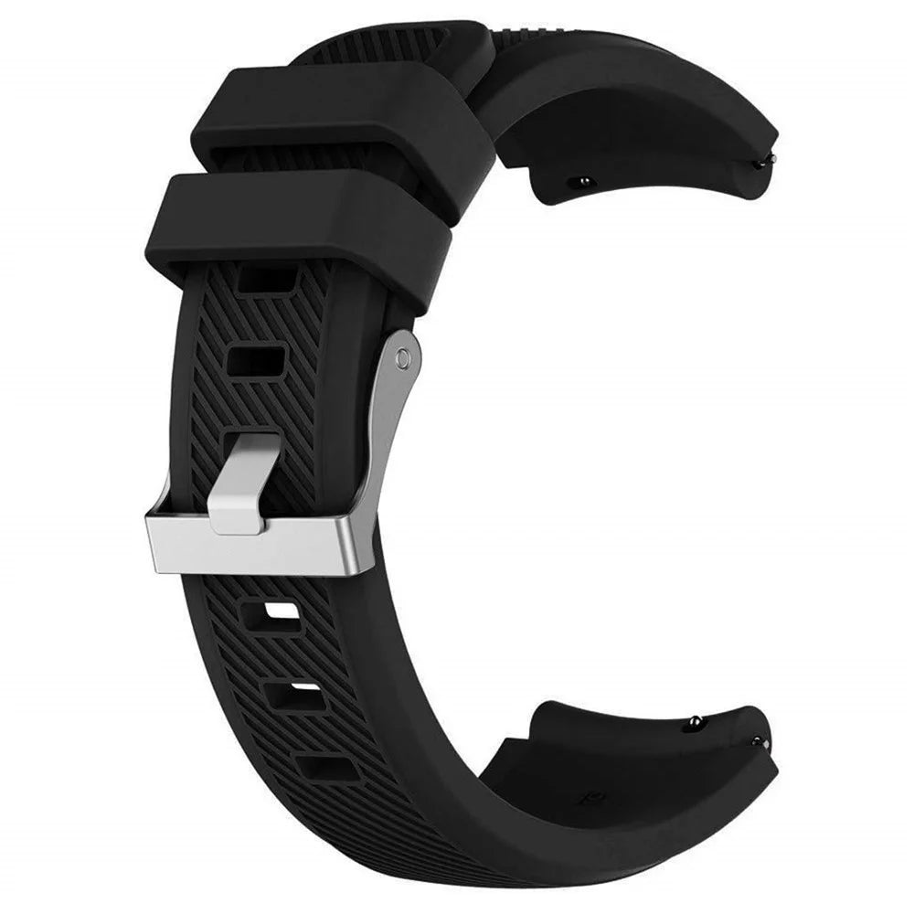 For Huawei Watch GT/Honor Watch Magic 22mm Twill Texture Silicone Watch Strap Wristband Replacement - Black - 3
