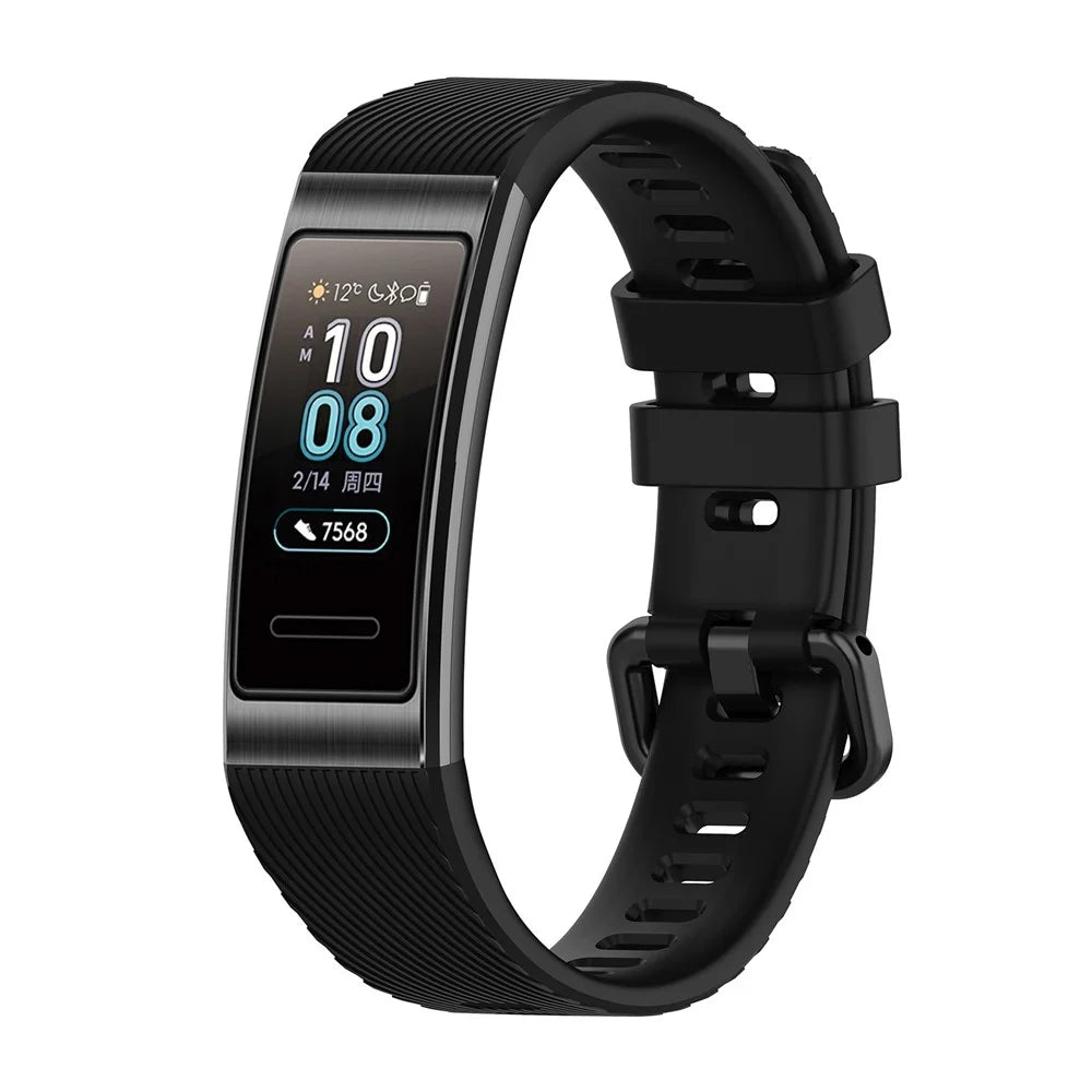 19mm TPU Watch Bracelet Replacement Band Strap for Huawei Band 3 Pro - Black - 2