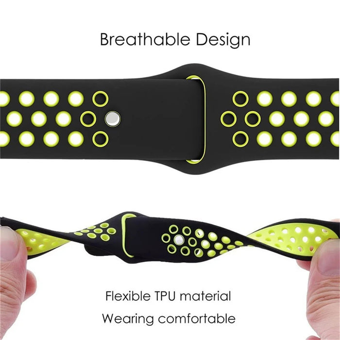 26mm Two-tone Silicone Watch Band for Garmin Fenix 5X - Black / Green - 2