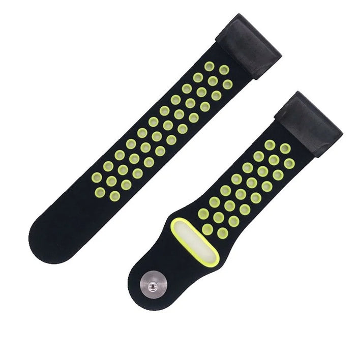 26mm Two-tone Silicone Watch Band for Garmin Fenix 5X - Black / Green - 6